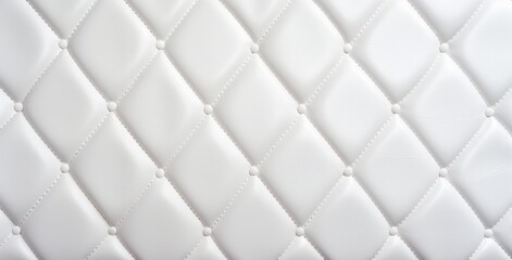 White leather upholstery texture with diamond background or wallpaper. white leather texture with buttons for pattern and background