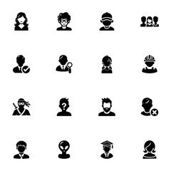 Users Avatar icon - Expand to any size - Change to any colour. Perfect Flat Vector Contains such Icons as person, profile, contractor, businessman, businesswoman, men, women, people, human face, boss.
