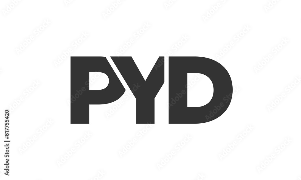 Fototapete PYD logo design template with strong and modern bold text. Initial based vector logotype featuring simple and minimal typography. Trendy company identity.