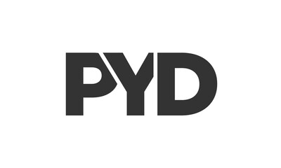PYD logo design template with strong and modern bold text. Initial based vector logotype featuring simple and minimal typography. Trendy company identity.
