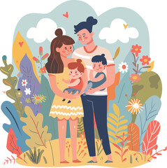 Happy Family Outdoors