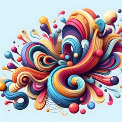 AI Generate of Colorful Fluid Liquid Shapes as Abstract Decoration or Abstract Banner