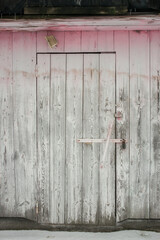 Old door in a wooden shed