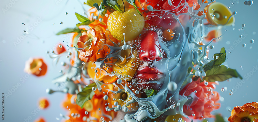 Poster capture the groundbreaking fusion of ai technology and culinary art, showcasing intricate algorithms