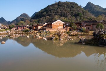 Fototapeta premium widok na wioskę w Chinach