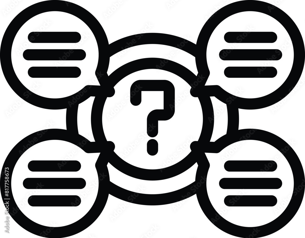 Aufkleber support page icon outline vector. question mark. digital website helpdesk
