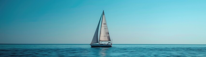 Sailboat in the sea, luxury summer adventure, active vacation