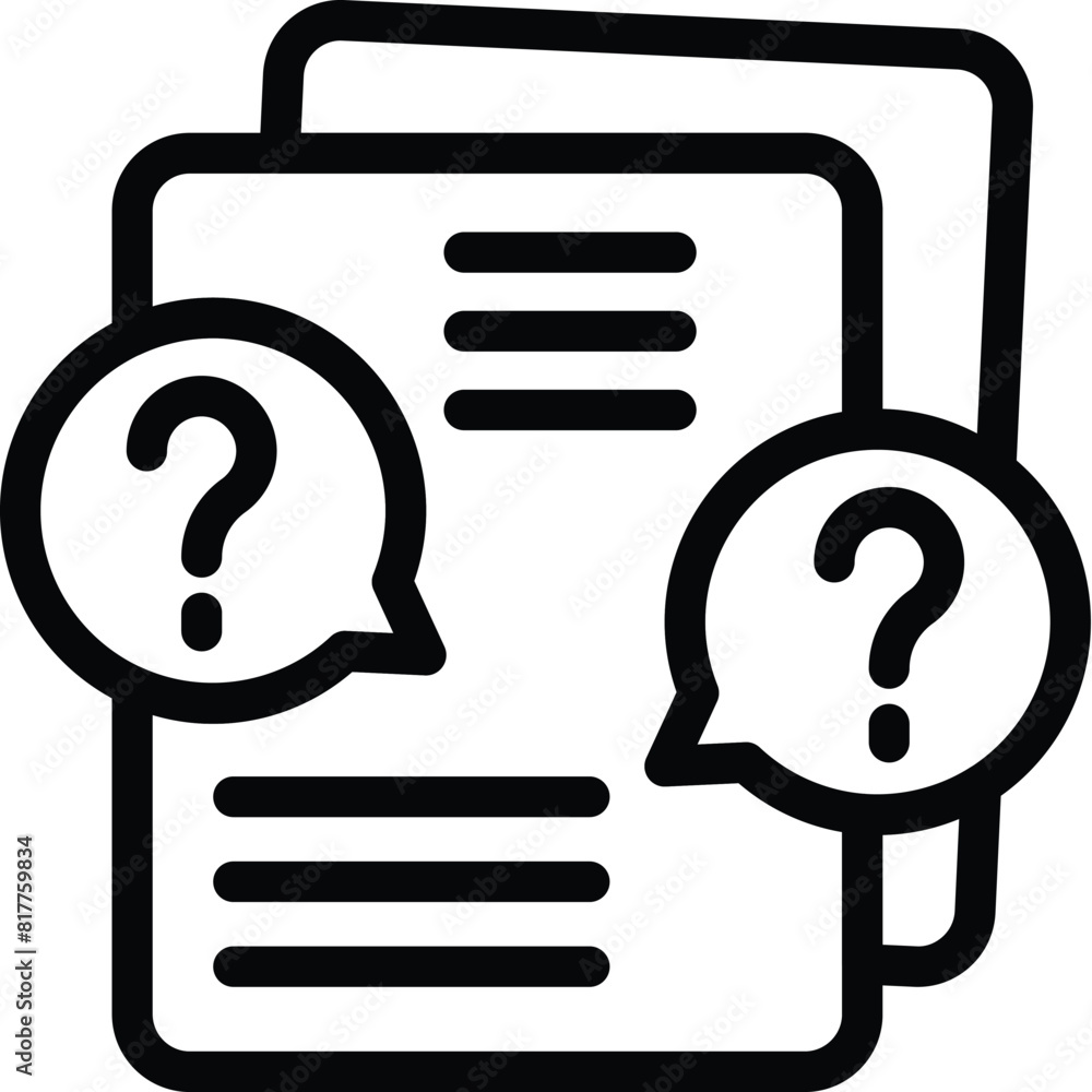 Poster user guide icon outline vector. faq service forum. online customer support