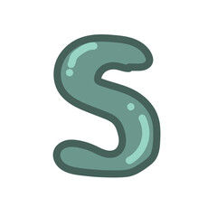 Hand drawn letter S in bubble style