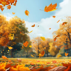 autumn leaves in the park