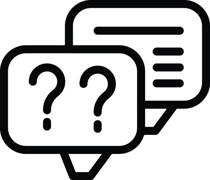 recommend clip art: Online customer chat icon outline vector. Problem solving assistance. Digital support communication