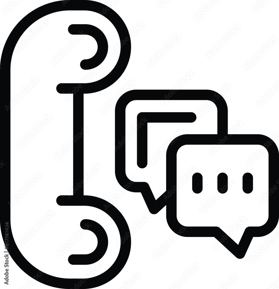 Aufkleber phone customer support icon outline vector. client helpline. problem solving assistance