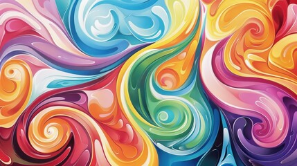 Obraz premium Playful swirls of colorful abstract shapes