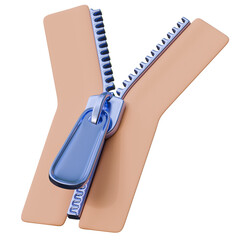 PNG 3D Zipper icon isolated on a white background © sonisokell