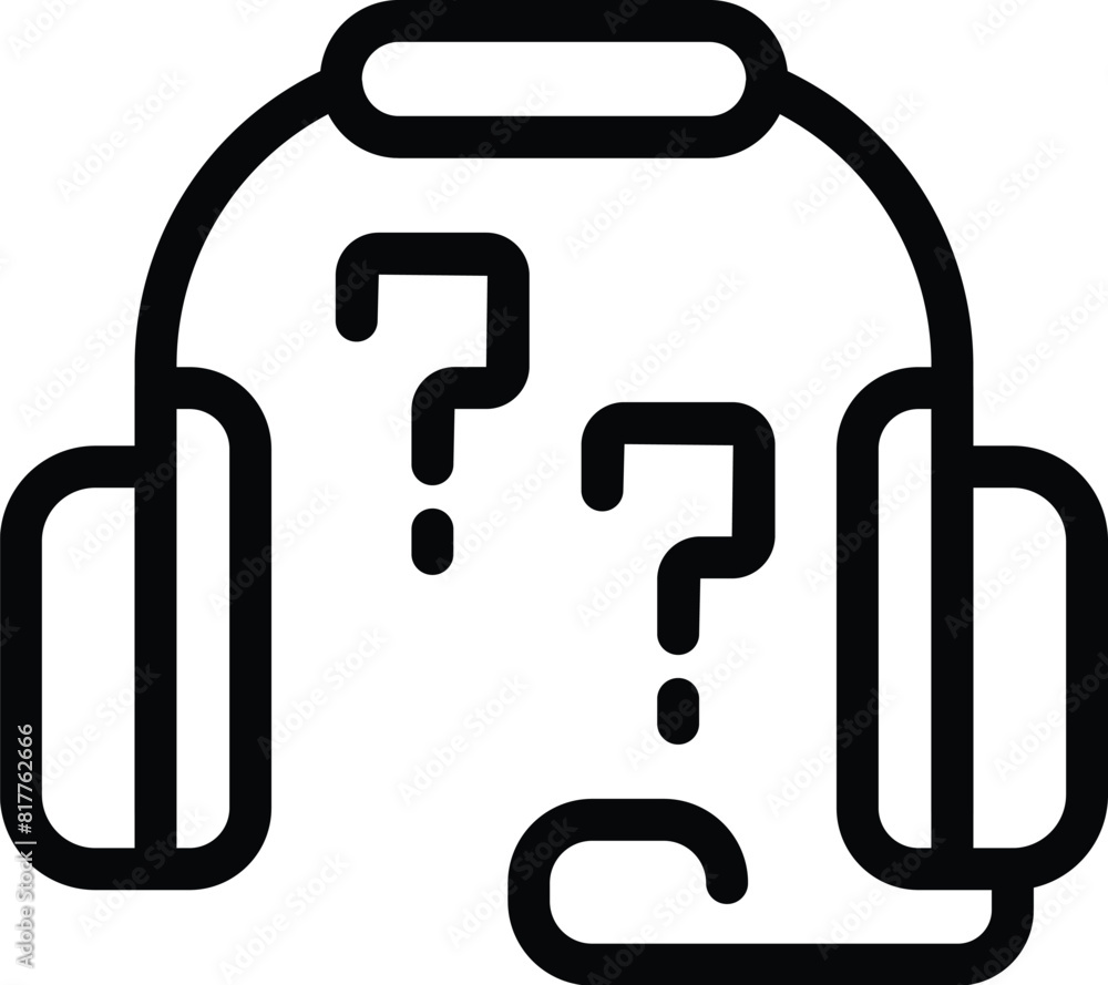 Poster support call center icon outline vector. problem solving helpline. query resolution desk