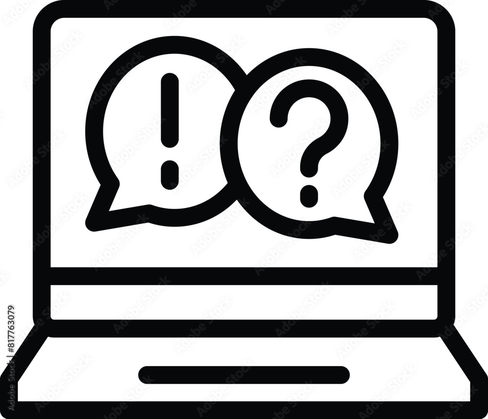 Poster faq website icon outline vector. online info forum. digital problem solving page