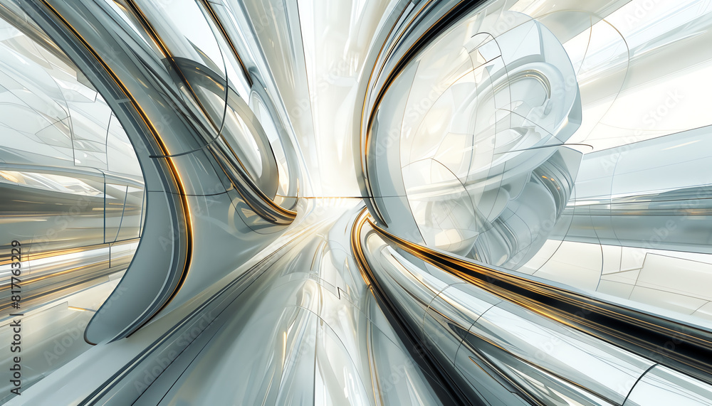 Poster capture the sleek lines of futuristic technologies in a dynamic, eye-level angle, merging abstract a