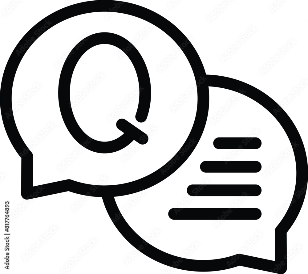 Poster common support questions icon outline vector. faq portal. digital customer assistance chat