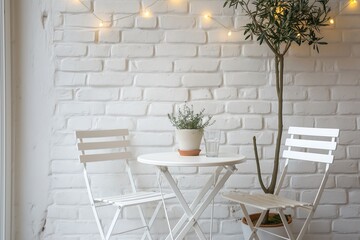 table and chairs in a cafe