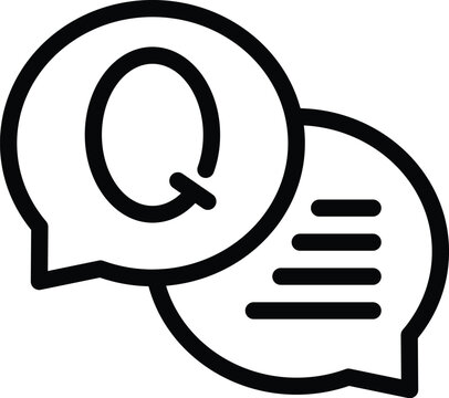 recommend clip art: Common support questions icon outline vector. FAQ portal. Digital customer assistance chat