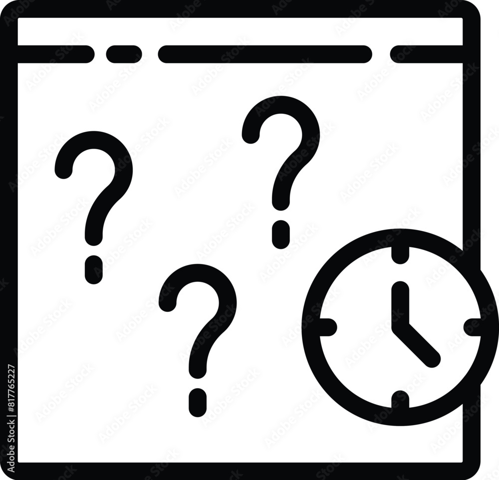 Poster frequently asked issues icon outline vector. problem solving website section. express faq support