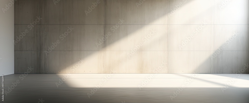 Poster a large, empty room with a window that lets in sunlight