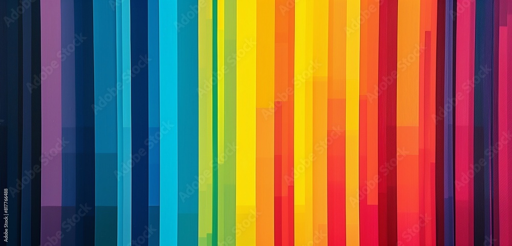 Poster abstract background, spectrum of colors in geometric striped pattern, incorporating every shade of t