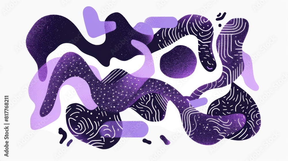 Aufkleber a purple and white abstract painting with a lot of swirls and splatters. the painting is full of ene
