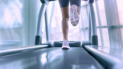 Woman running on treadmill