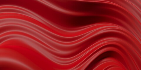 Abstract wave silk textured solid red color background. Wavy pattern