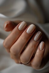 close-up of a woman's hand with a beautiful manicure. selective focus