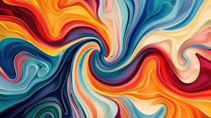 Playful swirls of colorful abstract shapes
