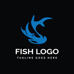 shark whale logo design icon