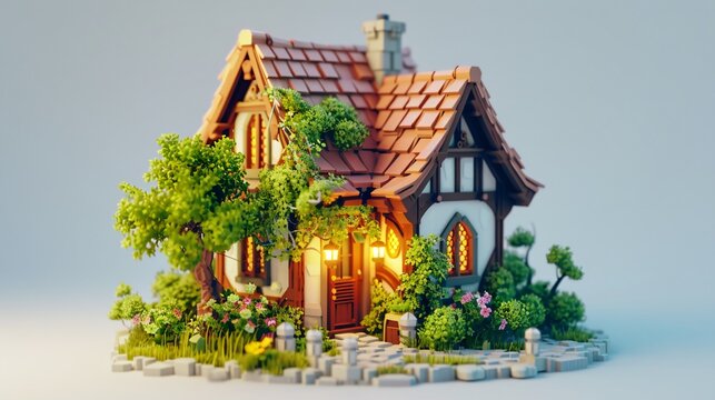 house in style of Miniworld Magics designed in low