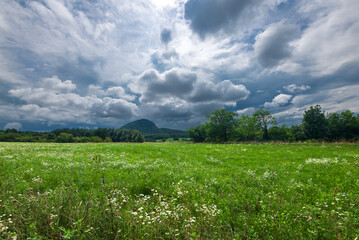 Classical hungarian landscape of Balaton Highlands, Kali-Basin, Hungary