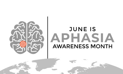 Vector illustration of Aphasia Awareness Month in June. Banner poster, flyer and background design. flat design.