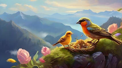 birds in the forest