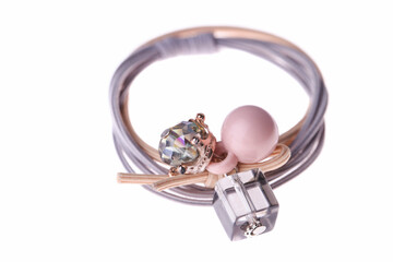 gray hair elastic with beautiful decor