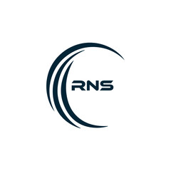 RNS logo. R N S design. White RNS letter. RNS, R N S letter logo design. R N S letter logo design in FIVE, FOUR, THREE, style. letter logo set in one artboard. R N S letter logo vector design.