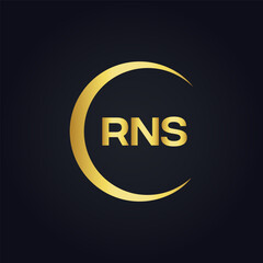 RNS logo. R N S design. White RNS letter. RNS, R N S letter logo design. R N S letter logo design in FIVE, FOUR, THREE, style. letter logo set in one artboard. R N S letter logo vector design.