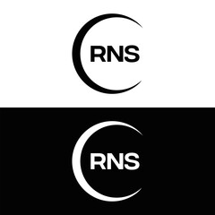 RNS logo. R N S design. White RNS letter. RNS, R N S letter logo design. R N S letter logo design in FIVE, FOUR, THREE, style. letter logo set in one artboard. R N S letter logo vector design.