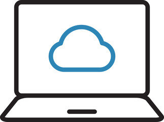 Laptop and Cloud Icon
