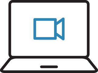 Laptop and Video Camera Icon
