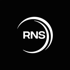 RNS logo. R N S design. White RNS letter. RNS, R N S letter logo design. R N S letter logo design in FIVE, FOUR, THREE, style. letter logo set in one artboard. R N S letter logo vector design.