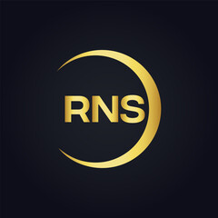 RNS logo. R N S design. White RNS letter. RNS, R N S letter logo design. R N S letter logo design in FIVE, FOUR, THREE, style. letter logo set in one artboard. R N S letter logo vector design.