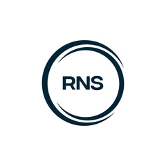 RNS logo. R N S design. White RNS letter. RNS, R N S letter logo design. R N S letter logo design in FIVE, FOUR, THREE, style. letter logo set in one artboard. R N S letter logo vector design.