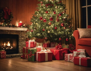 Natale incantato: albero e caminetto
