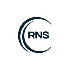 RNS logo. R N S design. White RNS letter. RNS, R N S letter logo design. R N S letter logo design in FIVE, FOUR, THREE, style. letter logo set in one artboard. R N S letter logo vector design.