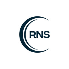 RNS logo. R N S design. White RNS letter. RNS, R N S letter logo design. R N S letter logo design in FIVE, FOUR, THREE, style. letter logo set in one artboard. R N S letter logo vector design.