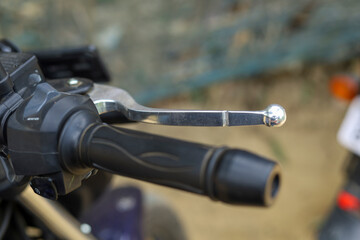 Motorcycle hand brake Close Up